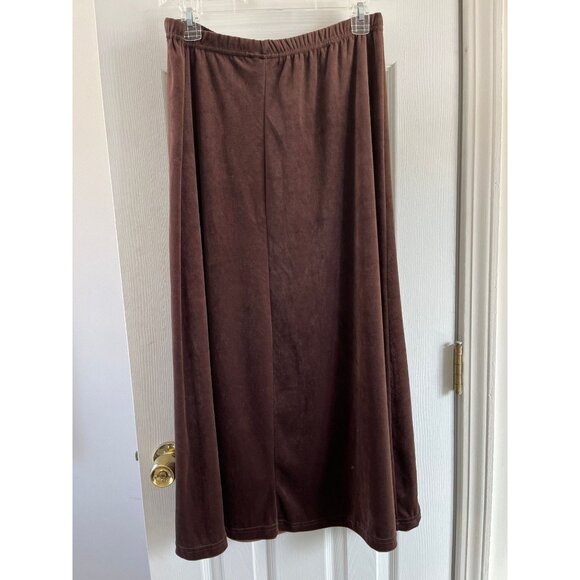 Vtg 1980's Women's Dark Brown Herman Geist Maxi Skirt Elastic Waistband Size L - Picture 6 of 6